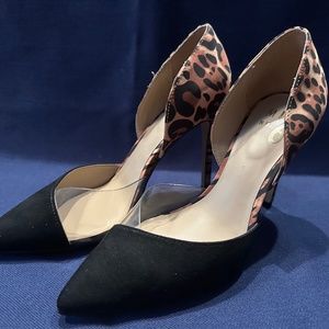 Mix No 6 Leopard Print Heels - Size 6
